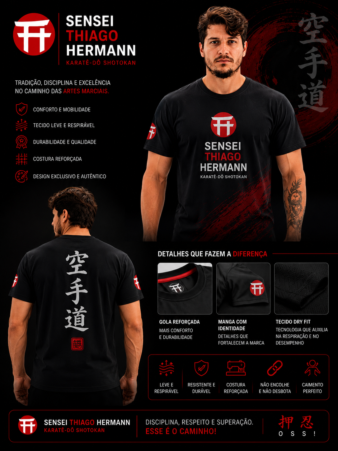 Catálogo de camisetas oficiais Sensei Thiago Hermann — Karatê-Dō Shotokan
